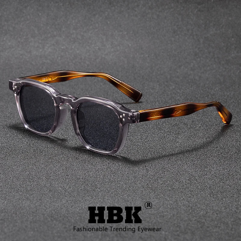 HBK Fashion Retro Men Sunglasses Classic Square Frame  Design Sun Glasses Women Outdoor Travel Party Business Festival Gift