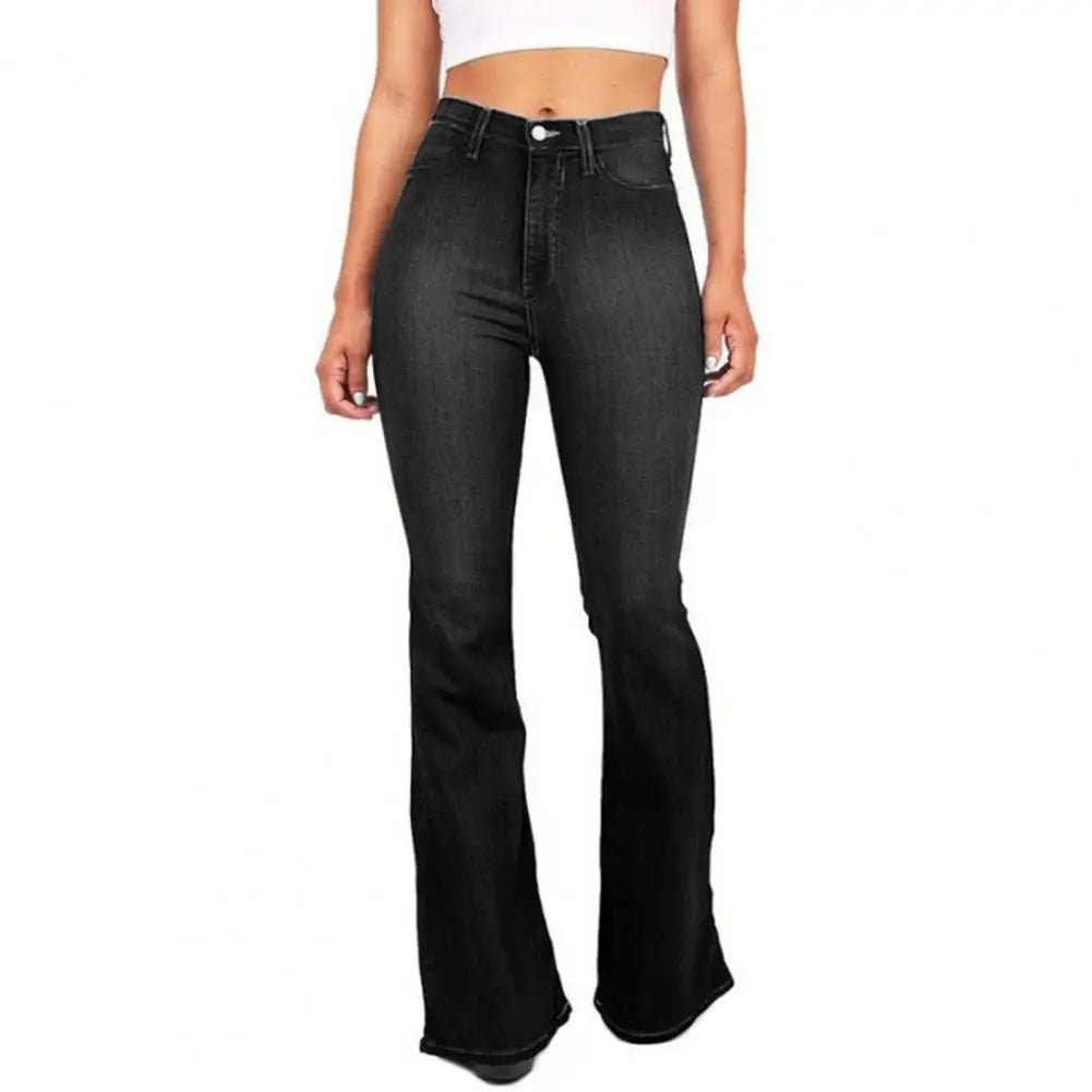 High Waisted Flared Jeans Bell Bottom Jeans for Women Stretchy Bootcut Denim Trousers Women Casual Wide Leg Denim Flared Pants