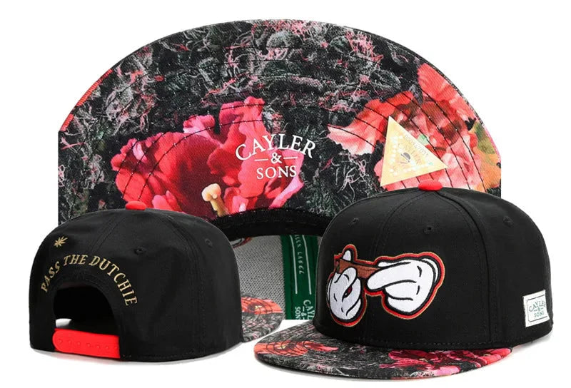 Gorra Ajustable de Béisbol con Visera Plana – Diseño Mano Calavera