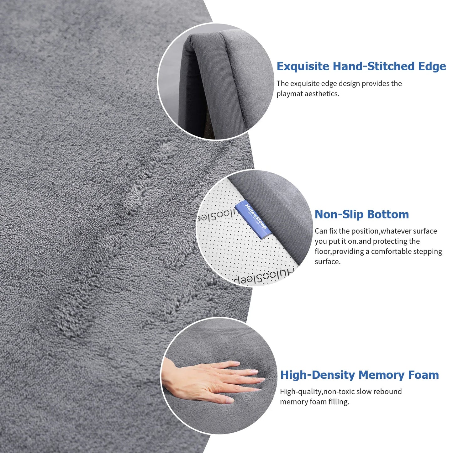PaPaMat Memory Foam Playpen Carpet Mat Velvet Non Slip Bottom