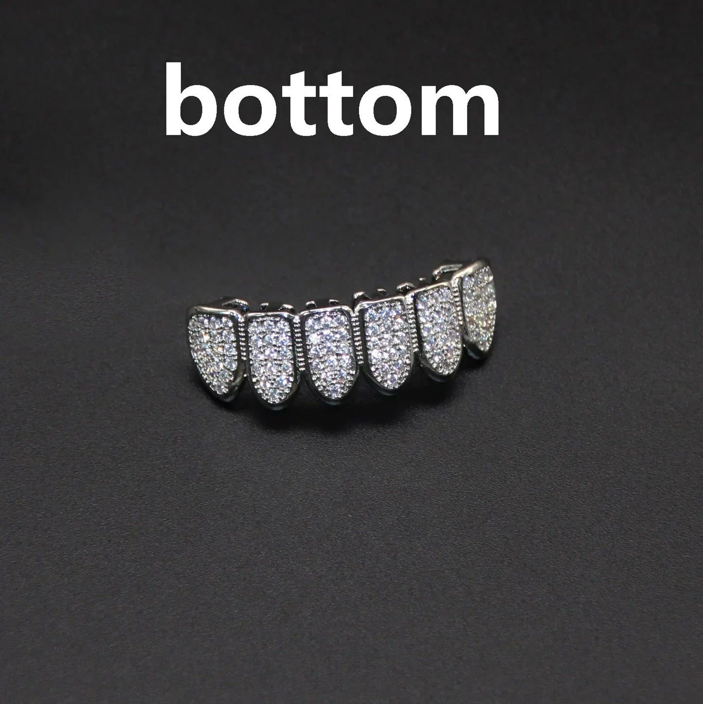 HipHop CZ Teeth Set For Unisex Top Bottom Mouth Gold Silver Color Teeth Tooth Cap Removable Dental Fashion Jewelry