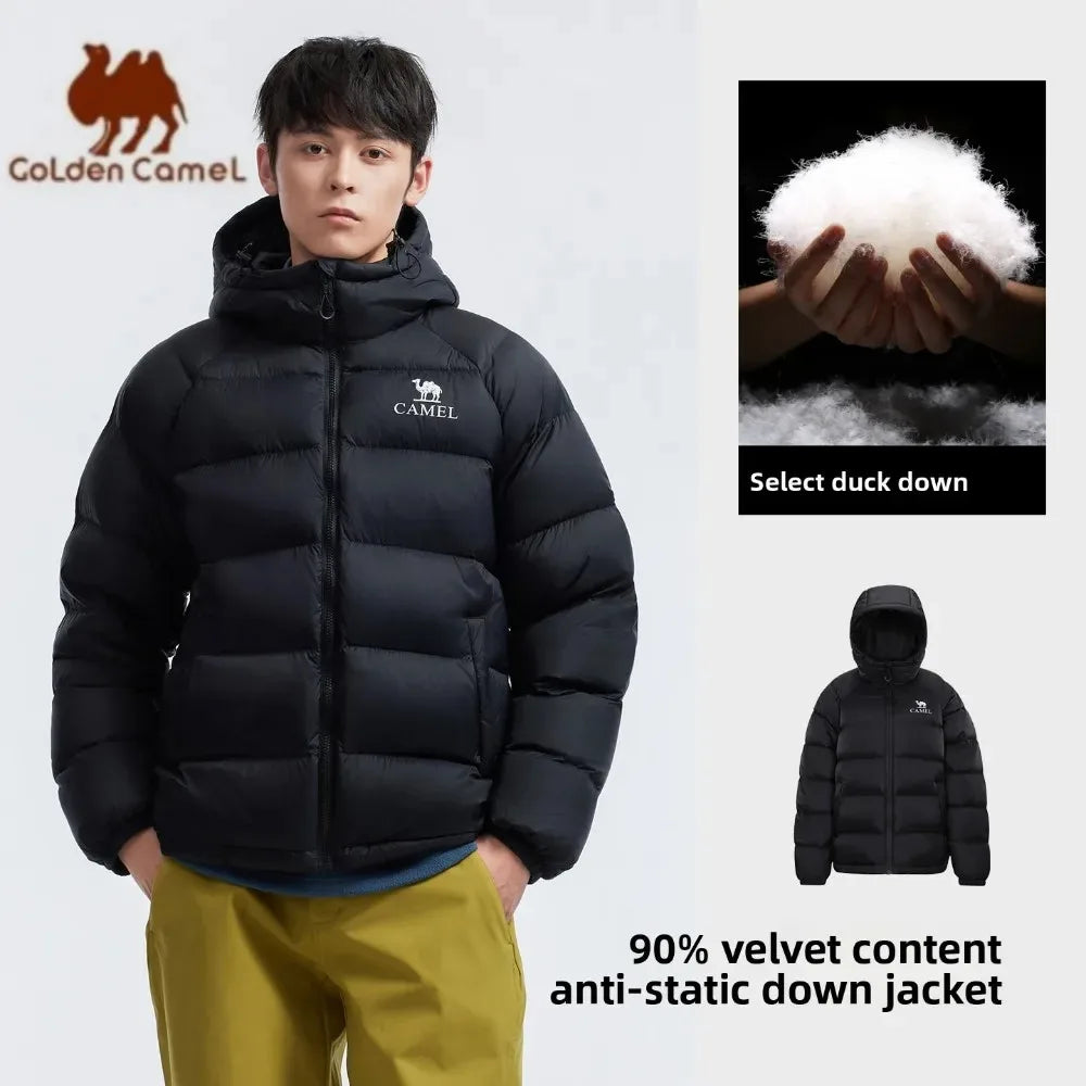 GOLDEN CAMEL Outdoor Down Jackets Unisex Women's Winter Coats High-loft Windproof Warm Duck Down Padding Puffer Jacket Camping