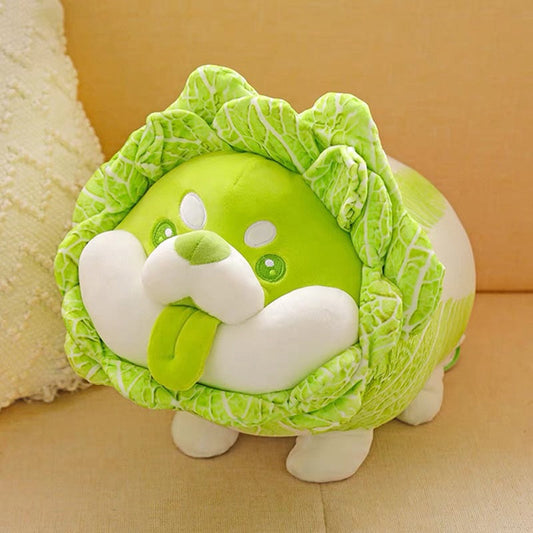 Peluche Shiba Inu col con hojas de repollo
