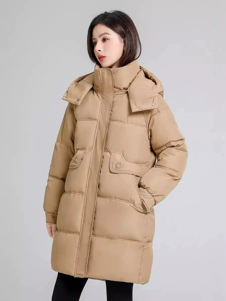 2025 New Women Warm Thicken Down Cotton Jacket Winter Women Long Cotton Coat Hooded Puffer Jacket Women Loose Plus Size Parkas