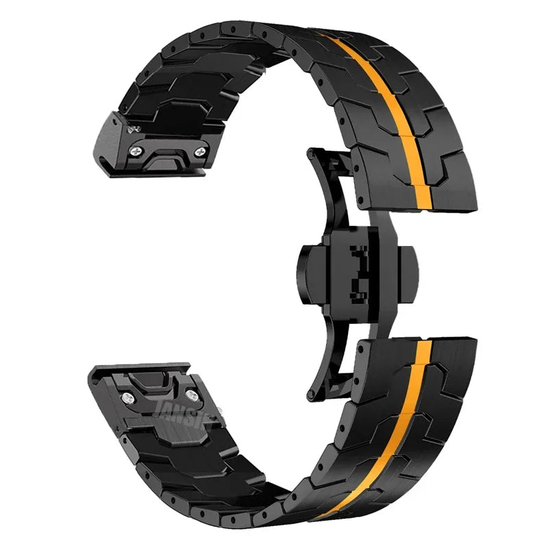 Garmin QuickFit 22/26mm Stainless Steel Bracelet with Color Stripe