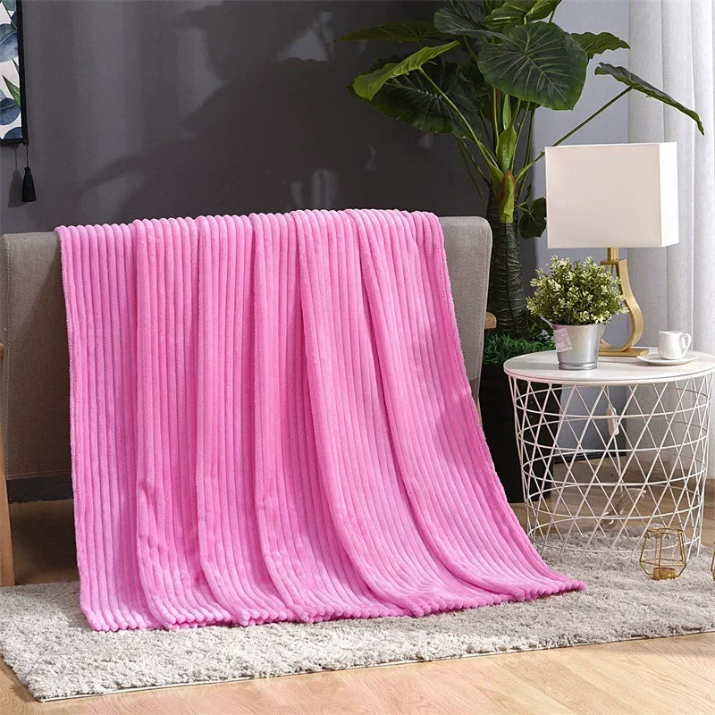 Soft Adult Cover Coral Fleece Blanket On The Sofa Thickened Winter Bed Blanket Warm Stitch Fluffy Bedspread Plaid Sofa Bedroom