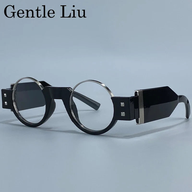 Small Frame Gothic Steampunk Round Sunglasses Men 2026 Luxury Brand Y2K Punk Sun Glasses For Male Retro Thick Eyewear Shades
