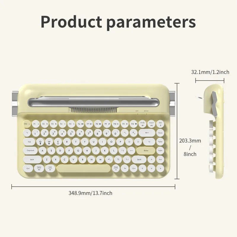 AF84 Bluetooth Wireless 2.4G Dual-mode Retro Keyboard with Multi-device Support and Built-in Slot Fixed