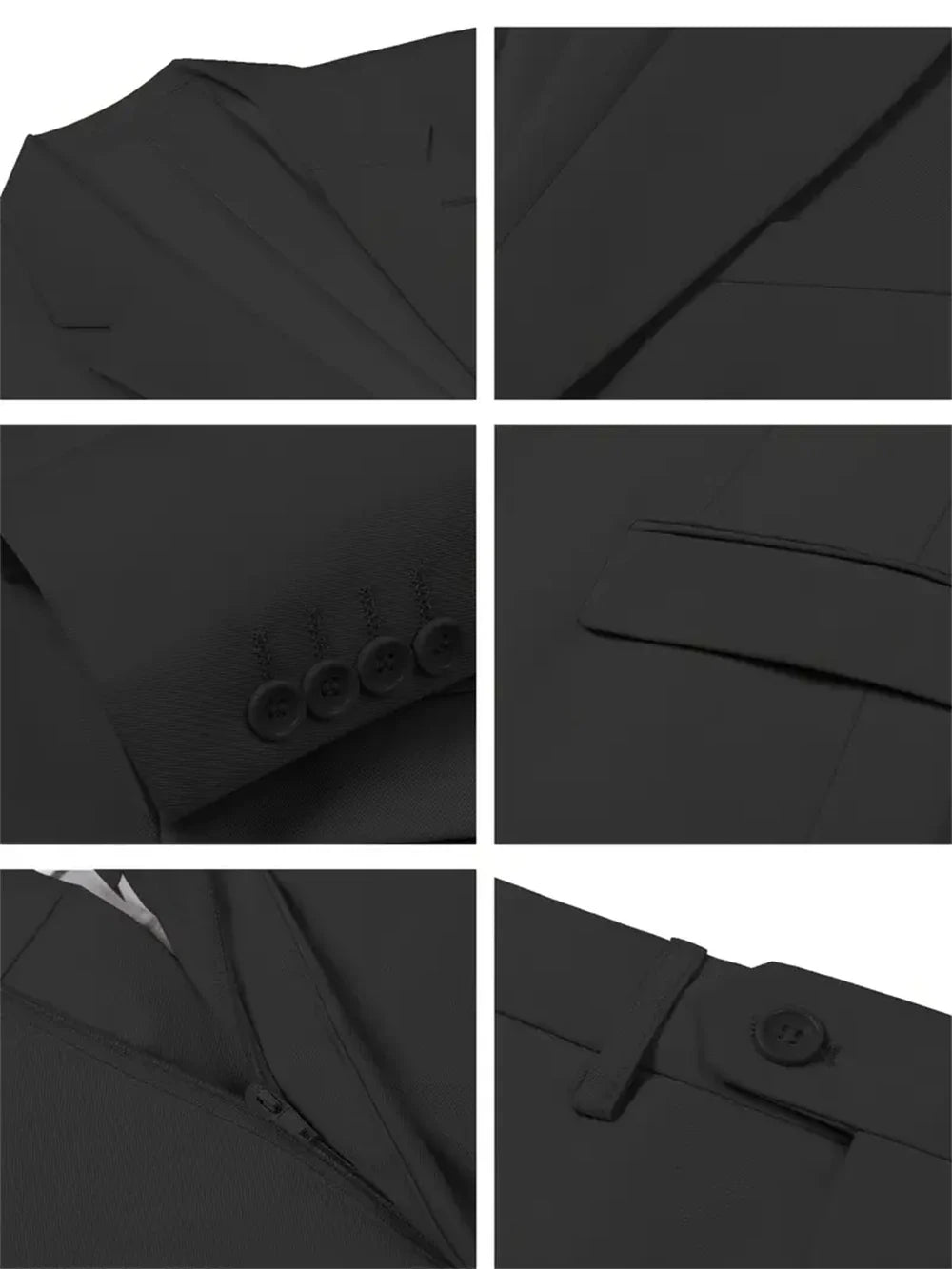 Men's Suits 3pcs Mens Business Suit Notch Lapel Blazer Formal Wedding Groom Pants Tux Vest Tuxedos (Blazer+vest+Pants)