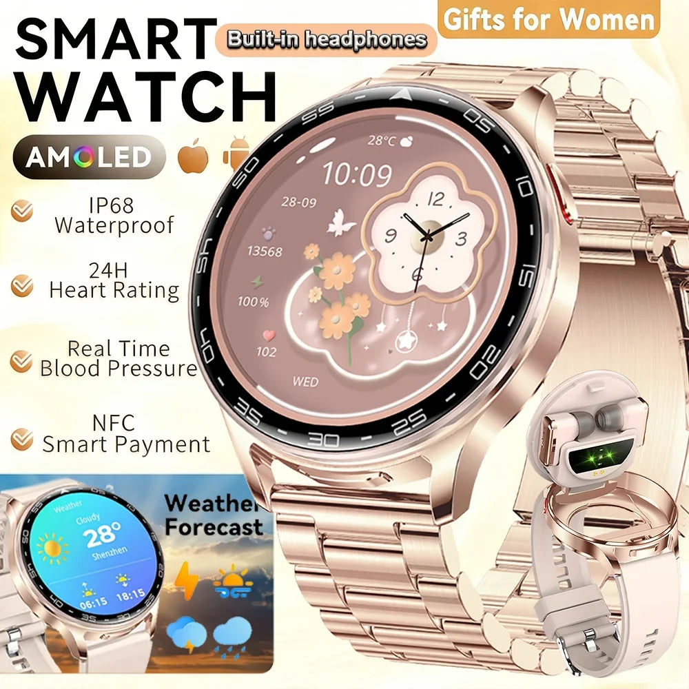 From DAORKOW Smartwatch TWS 2-in-1 Bluetooth Earphones With Built-in Speaker HIFI 9D Sound Quality Health Exercise Monitoring