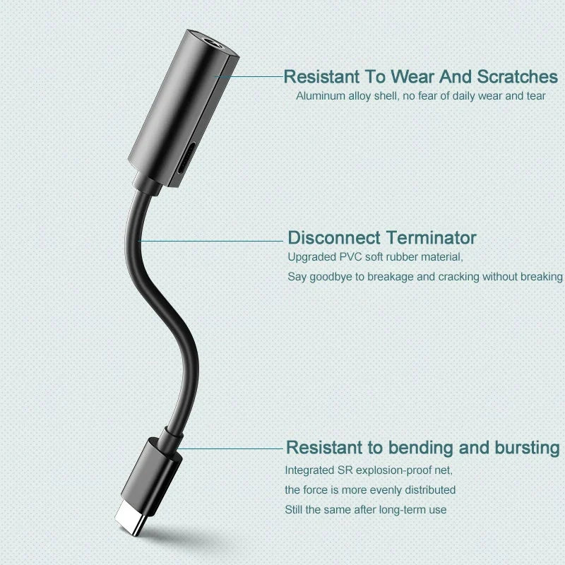 2 in 1 Type C To 3.5MM Headphones Jack Audio Adapter For Samsung Galaxy S24 S23 S22 Ultra A54 A34 A53 Note 20 10 USB C Charger
