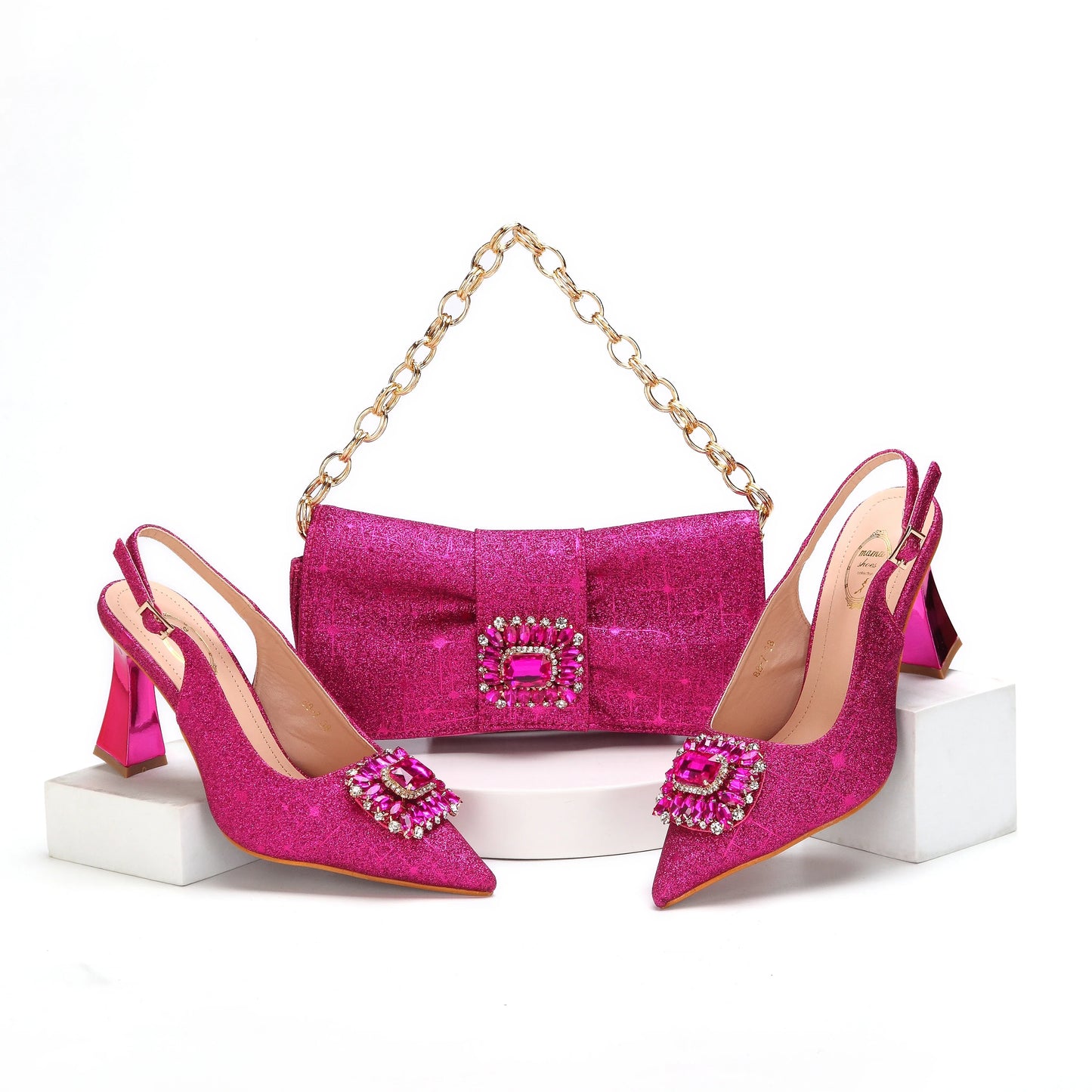 Últimos zapatos de mujer italianos con conjunto de bolso a juego HMA1-14
