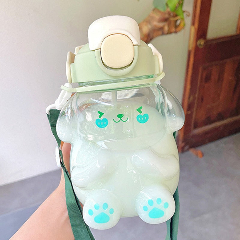 Botella de agua transparente para conejos