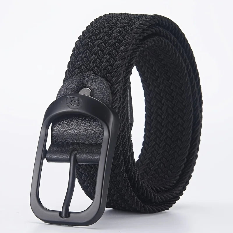 Men's Belt Casual Woven Elastic Belt Outdoor Sports Women's Belt Climbing Work Belt Jeans Suit Pants Men's And Women's Universal