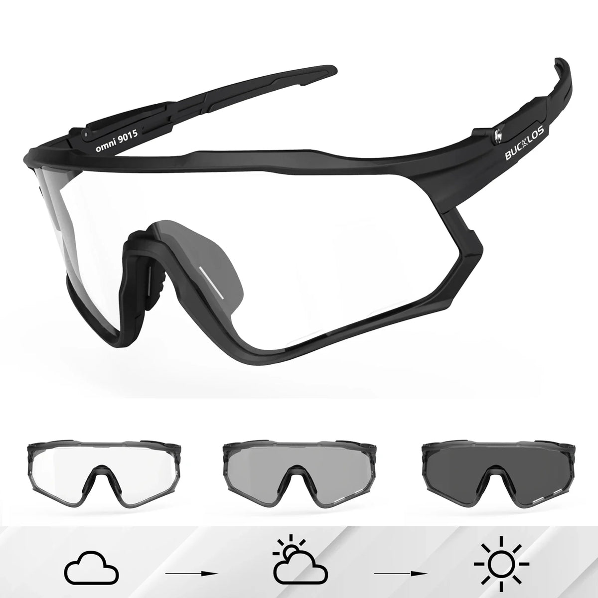 BUCKLOS Polarized Cycling Glasses UV400 Road Mountain Bike Goggles TR-90 Frame Windproof Outdoor Sports Eyewear Cycling Parts