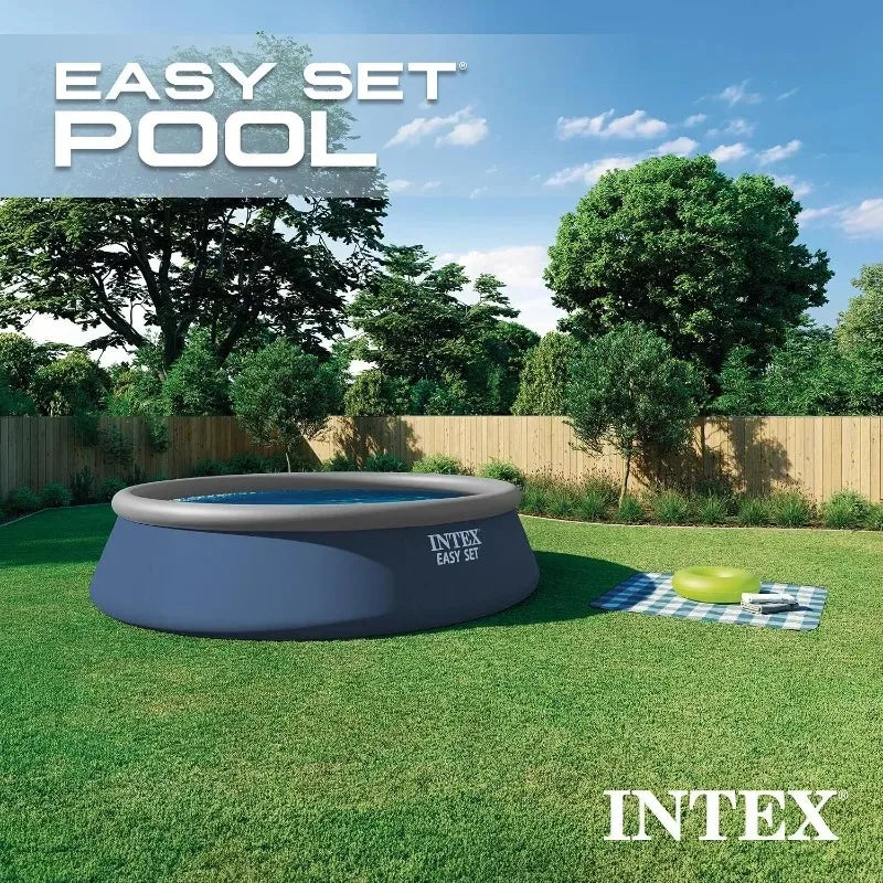 INTEX Inflatable Above-Ground Swimming Pool, Easy Set 15ft x 42in w/Filter Pump & Ladder