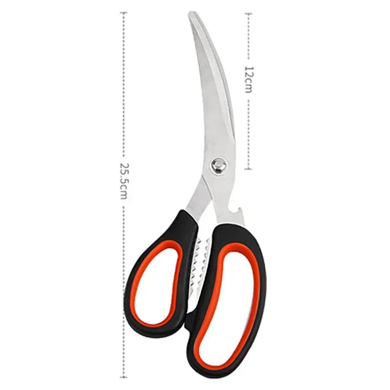 Bend Blade Kitchen Scissors Korean Stainless Steel Barbecue Scissors with Steak Kitchen Scissors Manufacturers Kitchen Tool