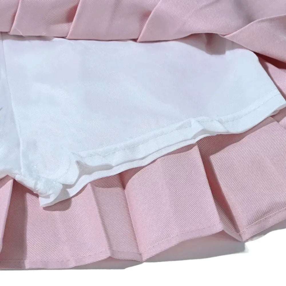 Summer Girl Pleated Skirt Children Summer Skirt Girls Mini Skirts Vintage Pleated Skirt 3-13Y Junior Girls Ruched Cullottes