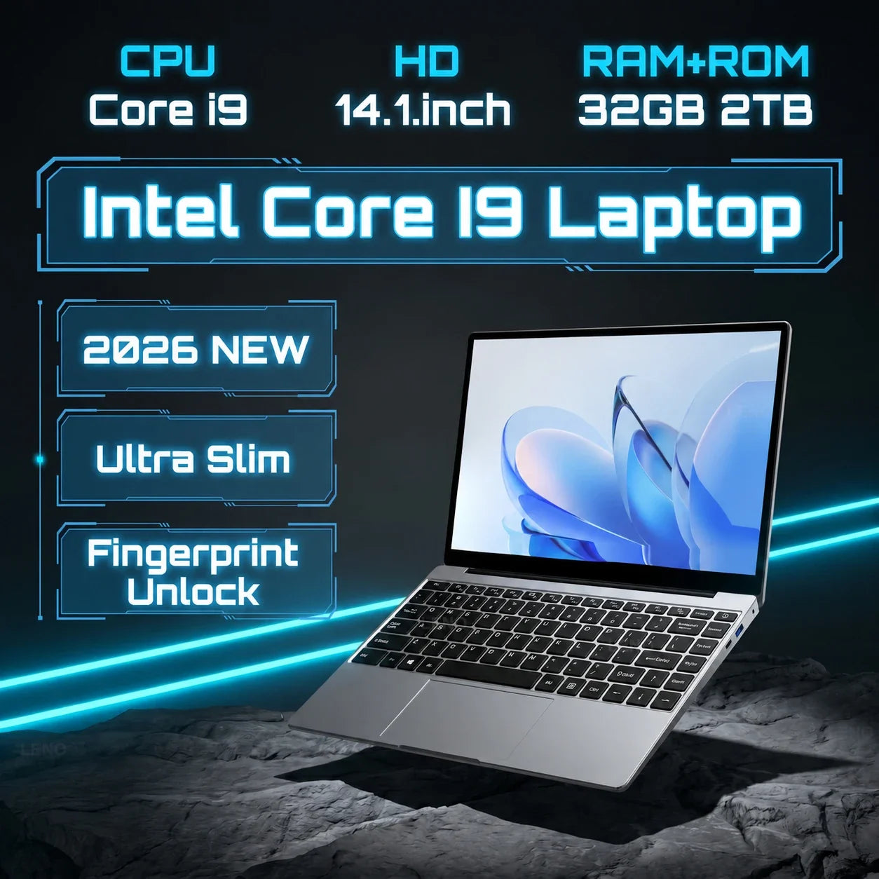 LENO 14.1" Ultra Slim Laptop 32GB 2TB Gaming Computer PC  Intel Core i9-9900 Windows11 Gamer office Ultra Slim Notebook 1080P HD must pay for large shipping price. & Shipping fee to get item shipped. From supplier.