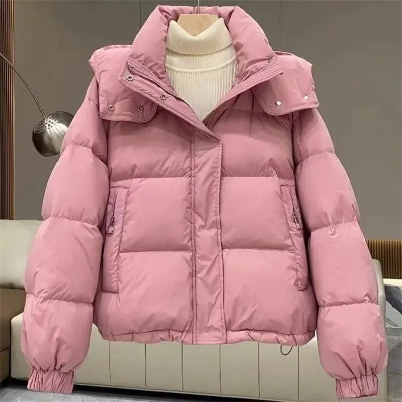 Cotton-Padded Coat Ladies New Autumn Winter 2025 Korean Down Jacket Women's Parkas Short Bread Outerwear Hooded Cotton Jackets