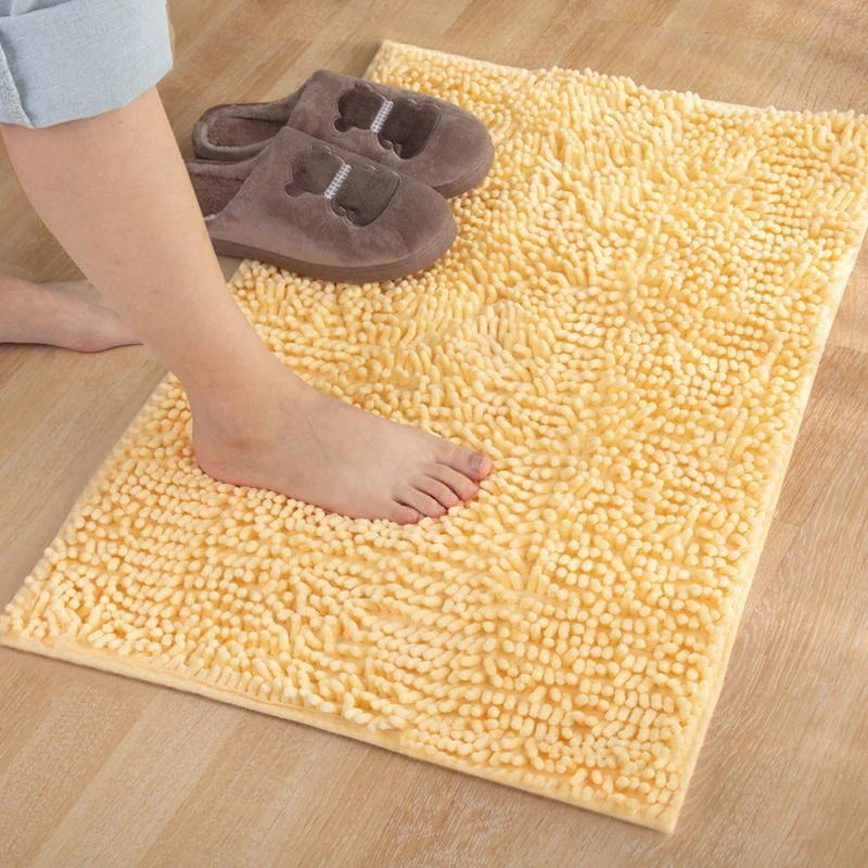 Chenille Bathroom Carpet Non Slip Bath Mat Soft and Comfortable Plush Living Room Door Bathroom Absorbent Foot Floor Matscarpet