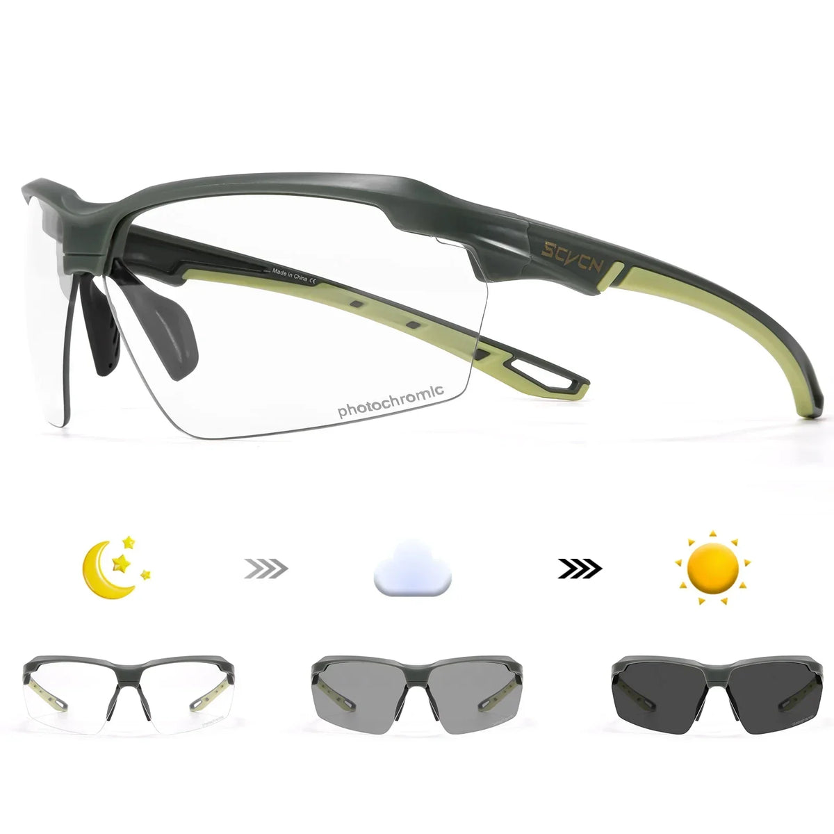 SCVCN New Photochromic Sunglasses Men Outdoor Cycling Glasses Bike MTB Road Bicycle UV400 Goggles Women Sports Hiking Glasses