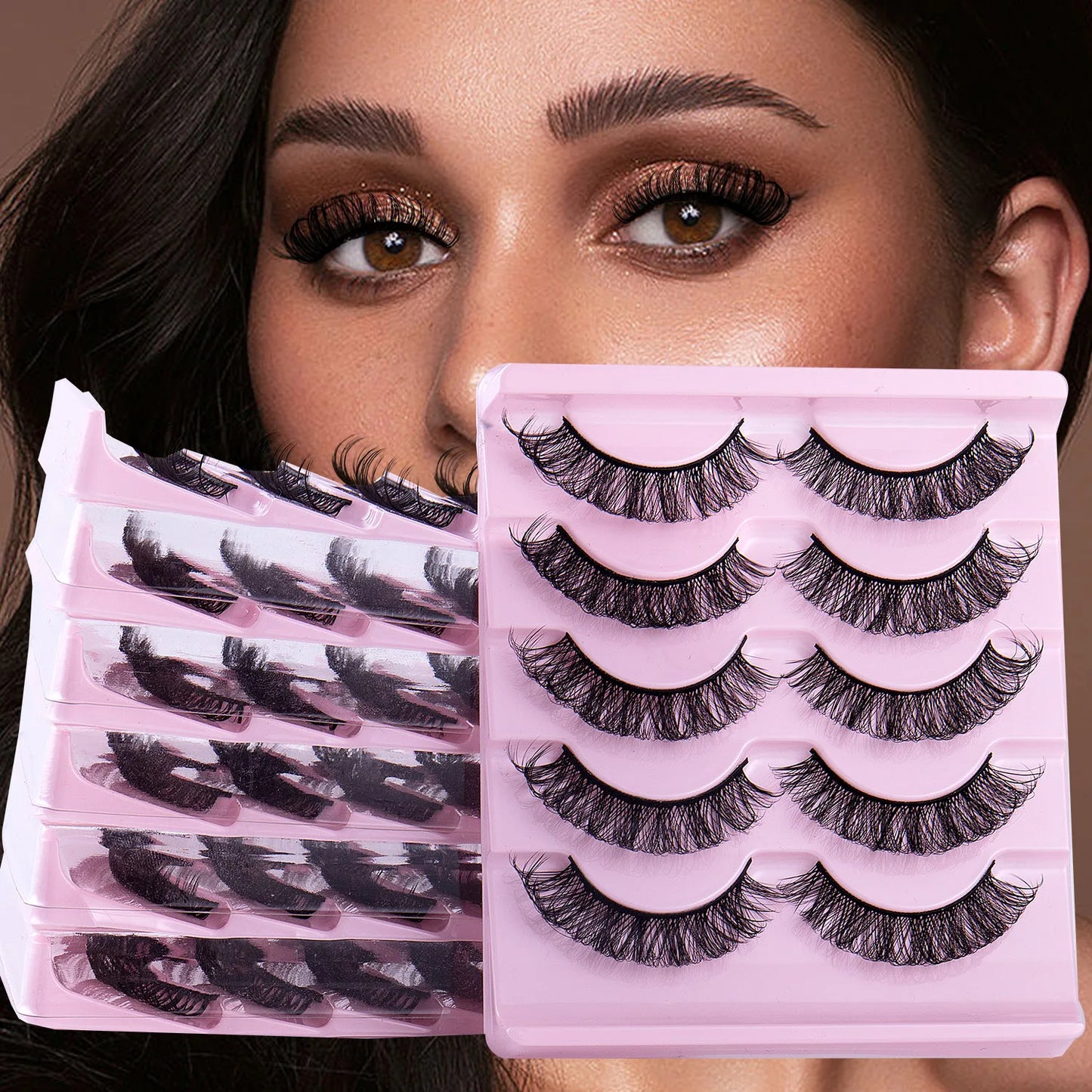 Fashion Russian Strip Lashes 2/5/10 Pairs 3D Mink Lashes Natural Eyelashes Dramatic False Eyelashes Wholesale Eyelash Extension