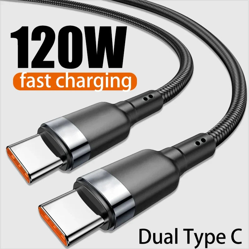 120W Fast Charge Cable PD Quick Charging High Quality USB C TO USB Type C Cable For iPhone Xiaomi 17 Plus Pro Max Samsung S24