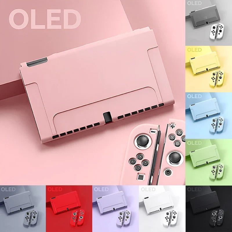 Protective Case Compatible with  Switch OLED Console and Joy-Cons,Switch Can Be Inserted in Dock with Shell Nintendo Switch Skin