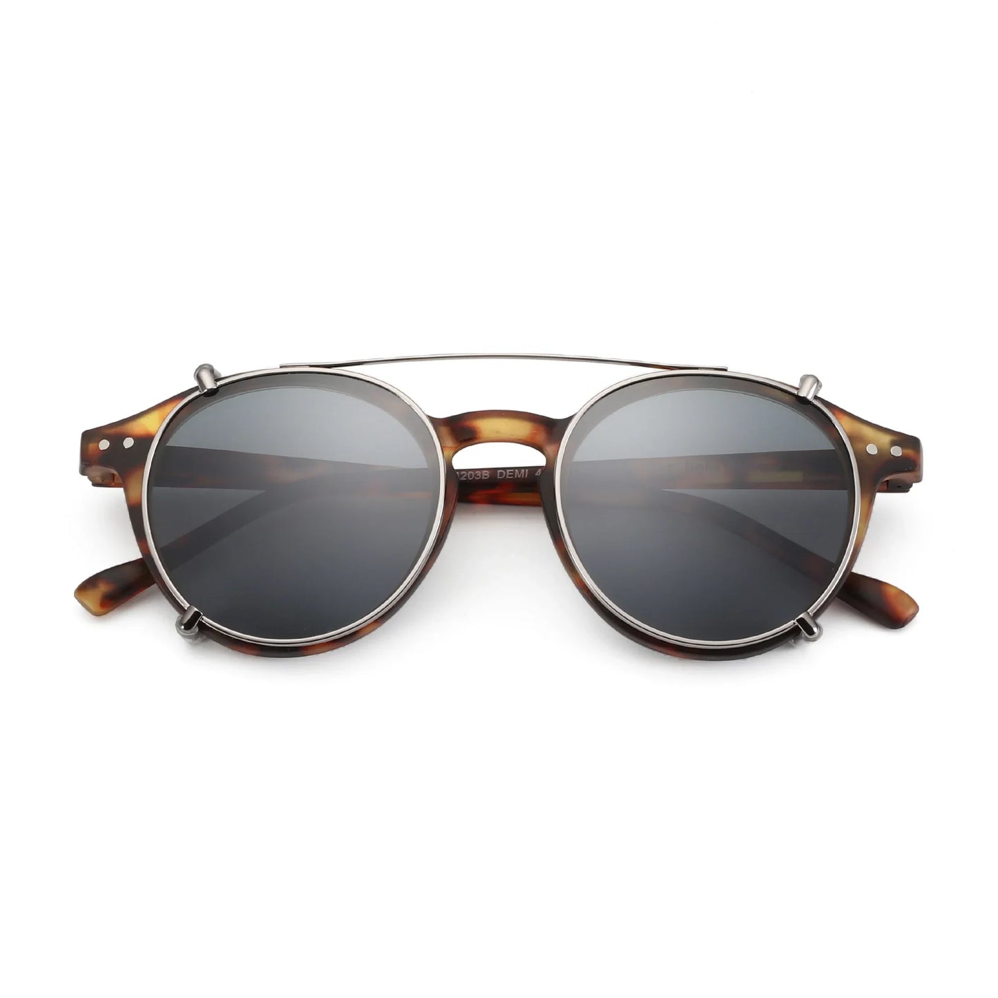 ZENOTTIC-Steampunk Style Clip On Sunglasses for Men Women Anti Blue Light Glasses+Polarized Clip Fashion/Retro Computer Eyewear