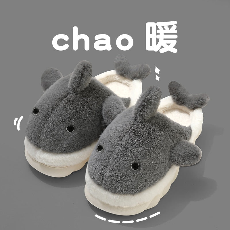Pantuflas de tiburón suaves