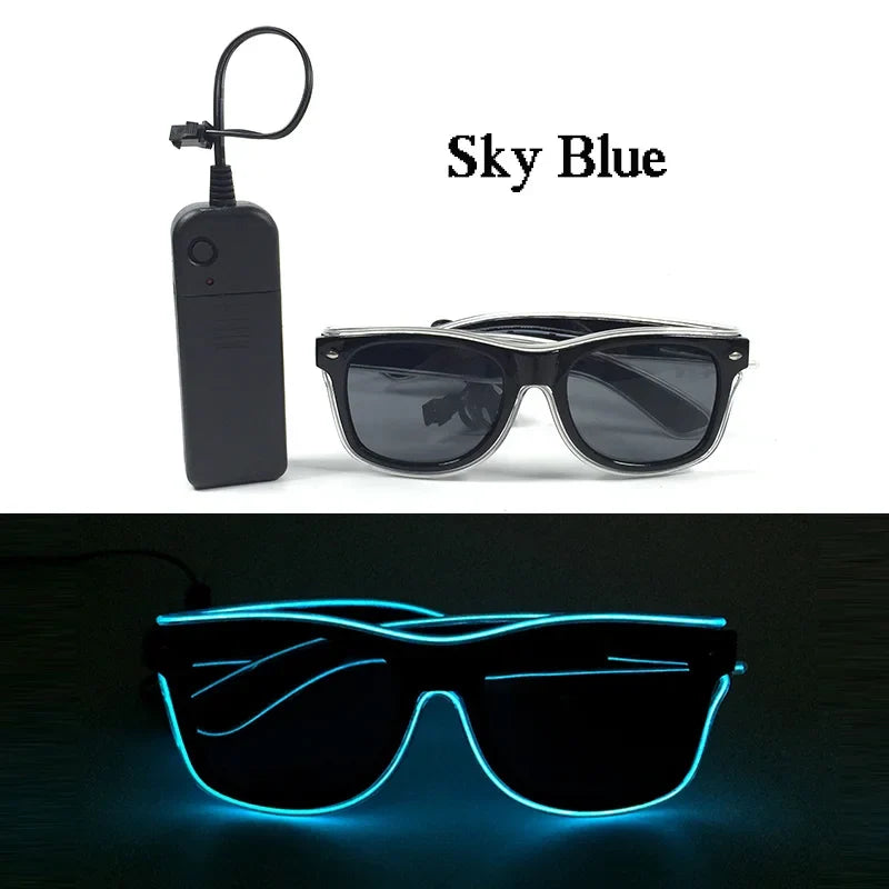 Glowing Glasses for Night Club Performers LED Glasses Party Dancing Rave Christmas 6V Led Futuristic Soldier Glasses Neon Lights