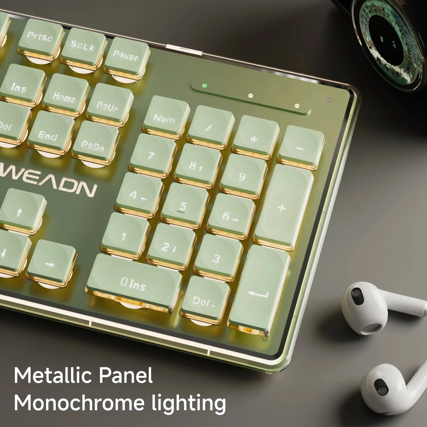 EWEADN Wireless Gaming Keyboard and Mouse Set, 104 Silent Keys, Backlit, All-Metal Panel, Ergonomic, Quiet Typing