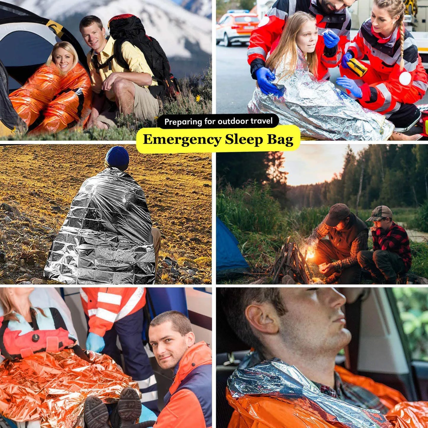Saco de dormir de supervivencia de emergencia impermeable