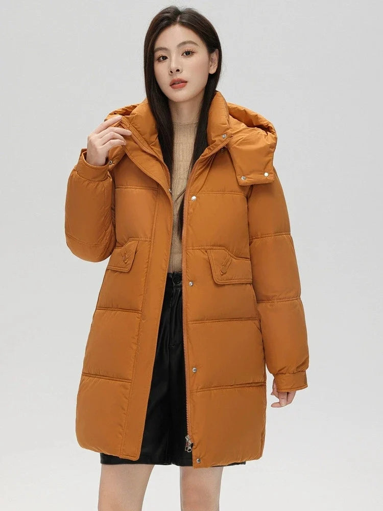 2025 New Women Warm Thicken Down Cotton Jacket Winter Women Long Cotton Coat Hooded Puffer Jacket Women Loose Plus Size Parkas