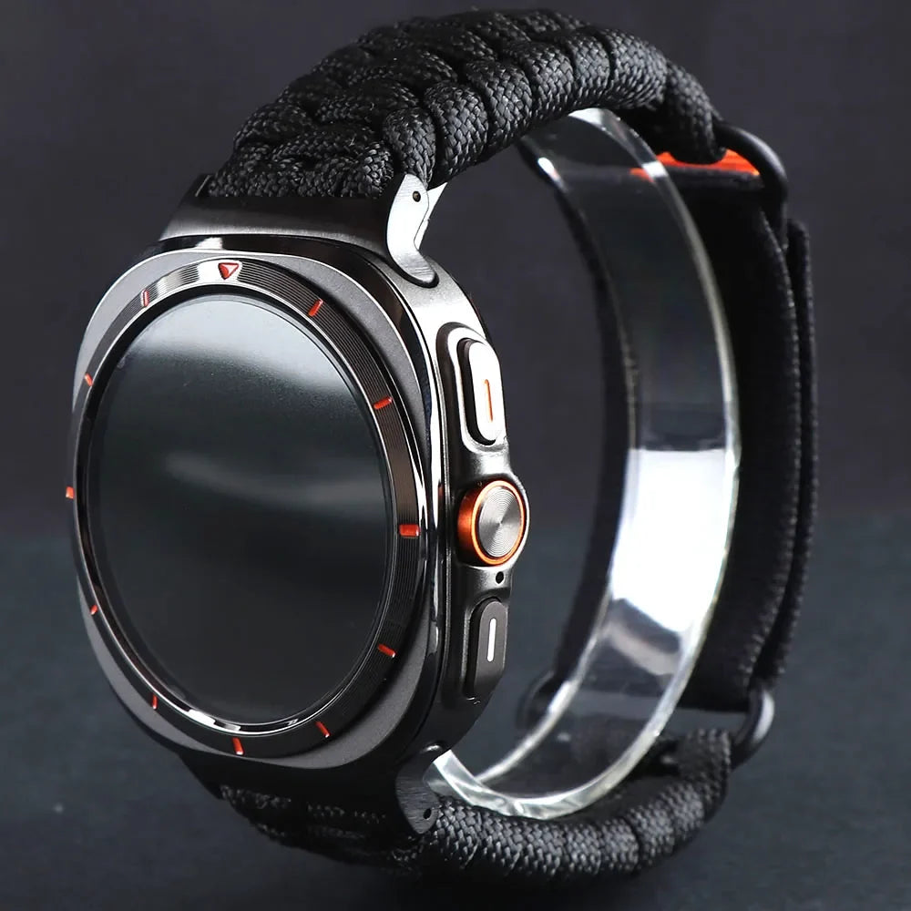 Samsung Galaxy Watch8, 9 & Ultra Paracord Band, Hook-and-Loop