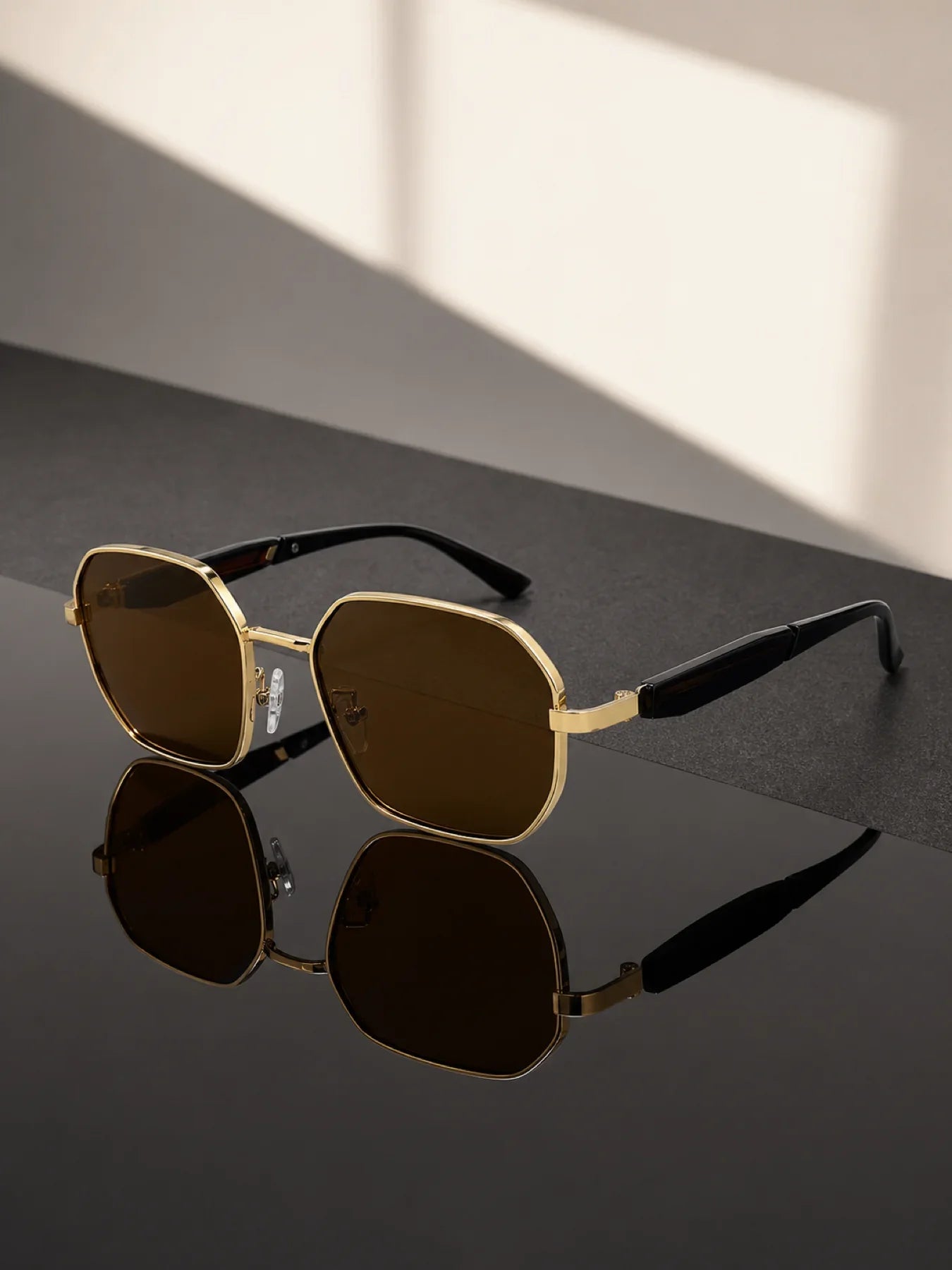 Fashion Polygonal Metal Frame Sunglasses, Men's And Women's Outdoor Driving Travel Decorations
