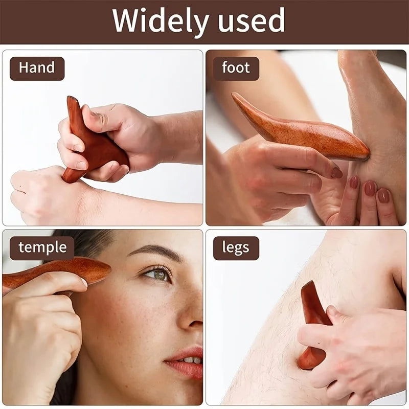 Wooden Triangular Bird Massage Stick Foot Gua Sha And Acupressure Tool Full-Body Meridian Trigger Point Relaxation Device
