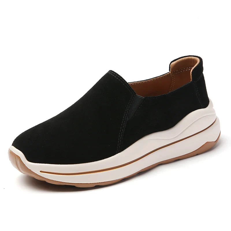 Women's Spring & Autumn Flat Shoes Ladies Thick Bottom Wedge Loafers Slip-On Casual Moccasins Creepers