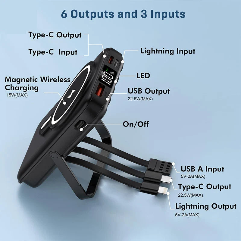 10000mah Magnetic Wireless Portable Power Bank, 22.5w Fast Charging
