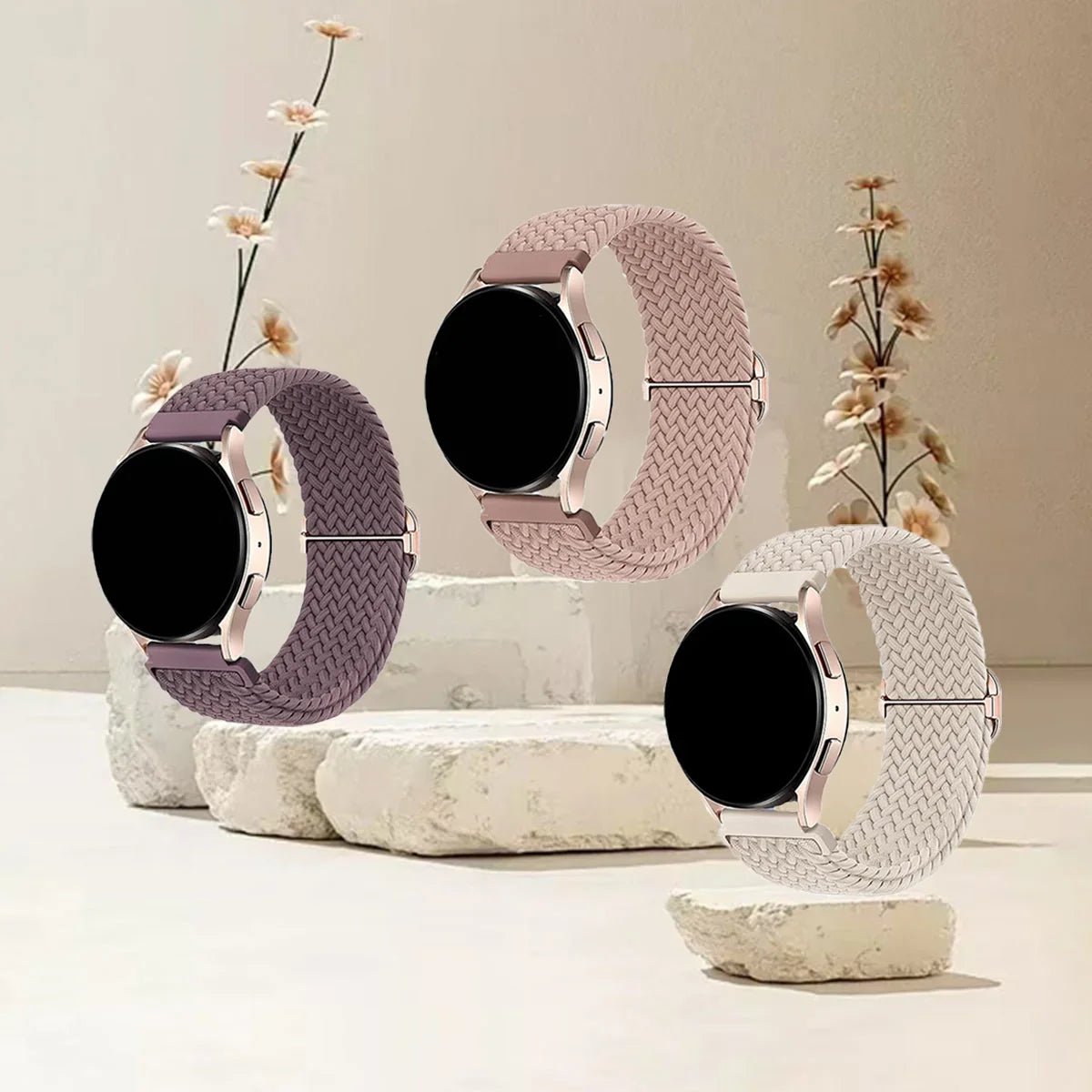 Amazfit Balance, GTR, GTS & Bip Braided Stretch Loop Band 3-Pack
