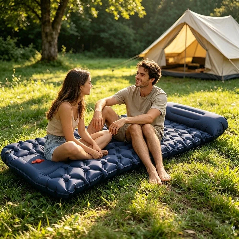 Outdoor Camping  Inflatable Mattress Extra Wide Sleeping Pad Ultralight Folding Bed Sleeping Mat Car Travel Mat