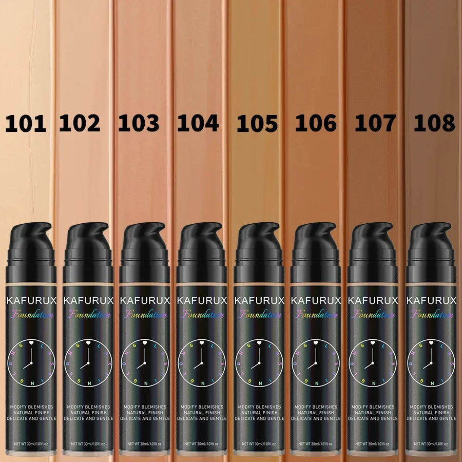 8-Color Liquid Foundation Makeup Set Waterproof Sweat-Resistant Concealer Professional Korean Style Face Base for Flawless Look
