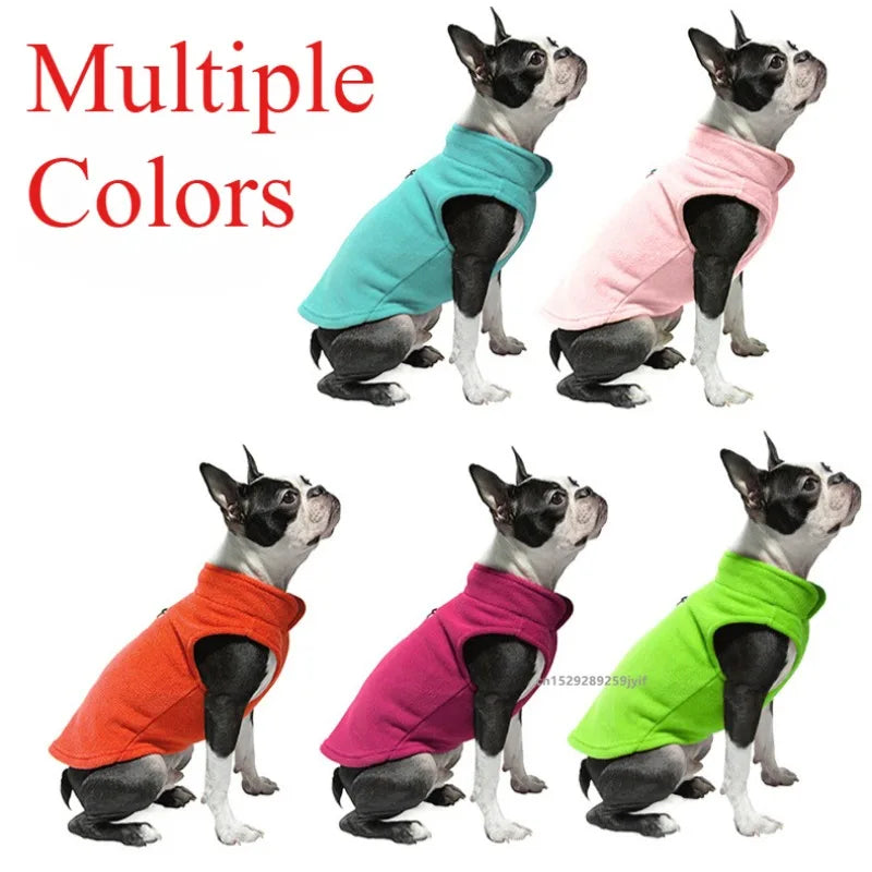 Warm Fleece Dogs Clothes Pet Dog Jacket Vest With D-Ring For Small Dog Cats Clothing French Bulldog Costumes Chihuahua Coat