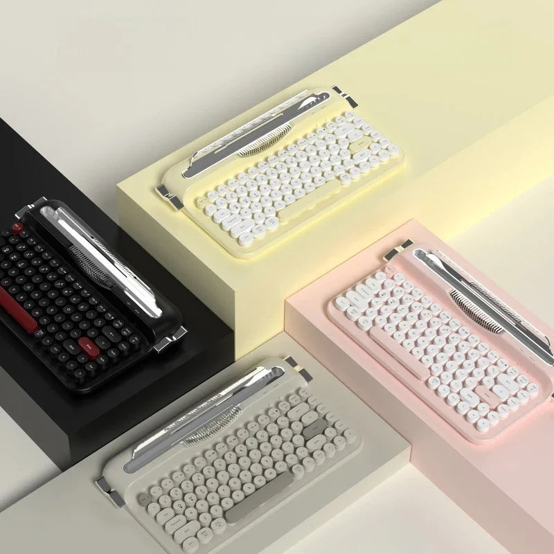 AF84 Bluetooth Wireless 2.4G Dual-mode Retro Keyboard with Multi-device Support and Built-in Slot Fixed