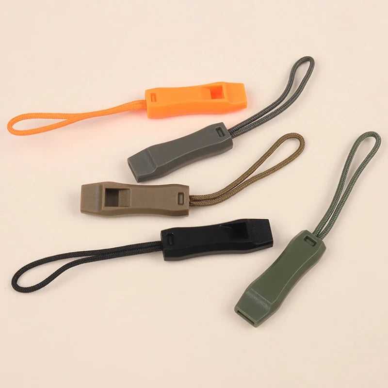Camping Essential - Dual Band Multifunctional Whistle with Double Pipe and Tail Rope.