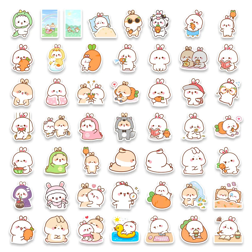Pack de pegatinas de conejitos kawaii