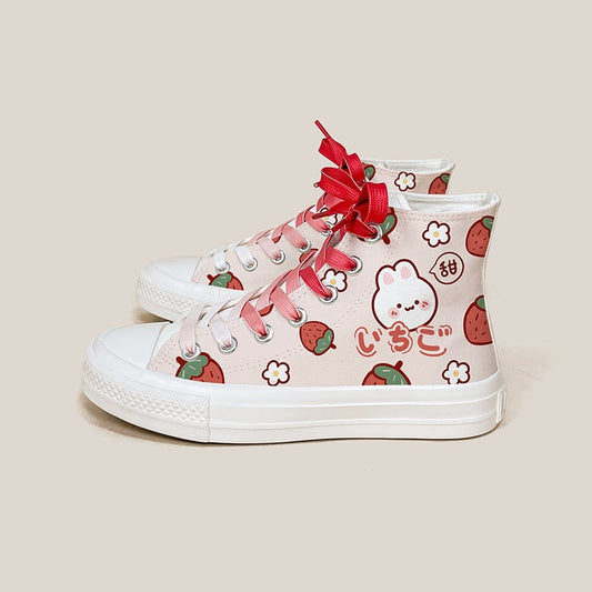 Zapatillas Altas Conejito Fresa