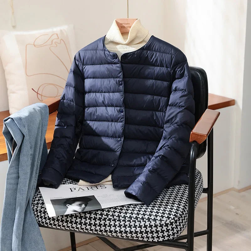 2026 New Arrivals Autumn Winter Warm Women White Duck Down Slim Jackets Female Fashion Ultra Lightweight Packable Puffer Coats