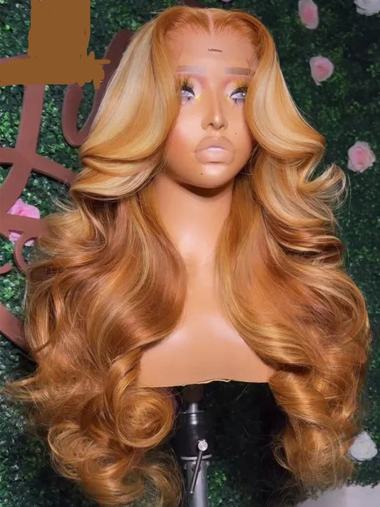 Pelucas rubias miel 13X6 HD con encaje frontal transparente, pre-arrancadas 13x4, peluca frontal de encaje con reflejos, cabello humano